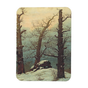 Cairn in Snow by Caspar David Friedrich Magnet