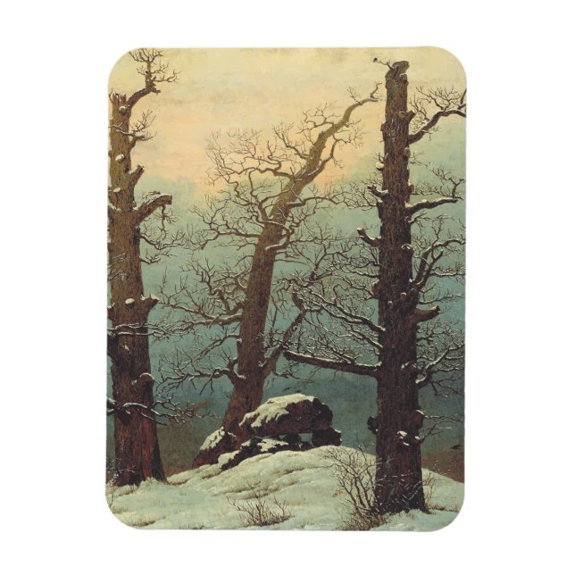Cairn in Snow by Caspar David Friedrich Magnet (Vertical)