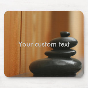 Cairn Meditation Stones and Wood Mouse Pad