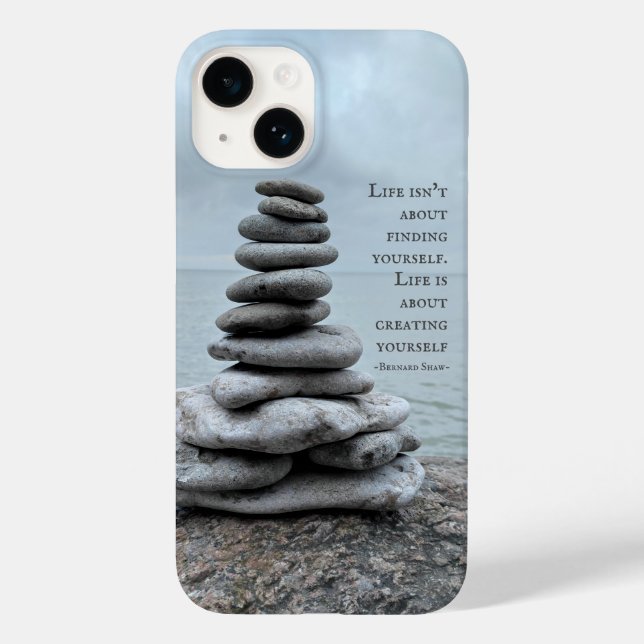 Cairn stone photography | Bernard Shaw quote Case-Mate iPhone Case (Back)