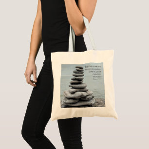 Cairn stone photography Bernard Shaw quote Tote Bag