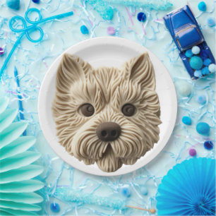 Cairn Terrier 3D Inspired Paper Plate