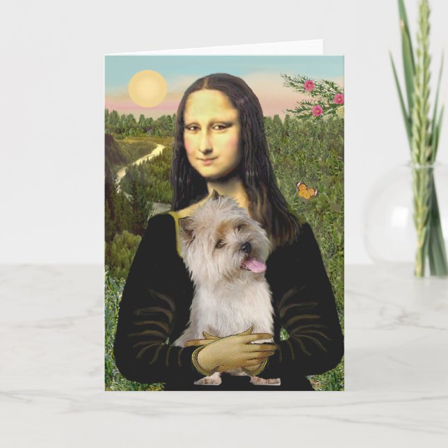 Cairn Terrier 9 - Mona Lisa Holiday Card (Front)
