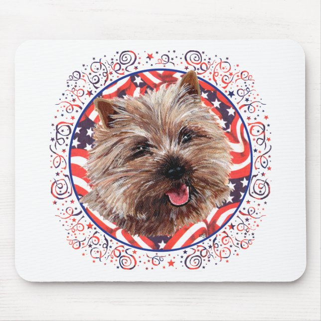 Cairn Terrier American Flag Celebration Mouse Pad (Front)