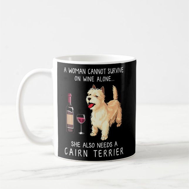Cairn Terrier And Wine Dog Fitted  Coffee Mug (Left)