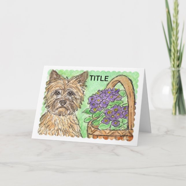 Cairn Terrier Birthday card Personalize relation (Front)
