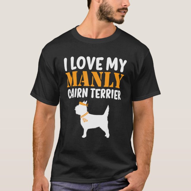 Cairn Terrier Canine Funny Boy Dog Pup Gender Reve T-Shirt (Front)