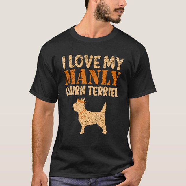 Cairn Terrier Canine Funny Boy Dog Pup Gender Reve T-Shirt (Front)