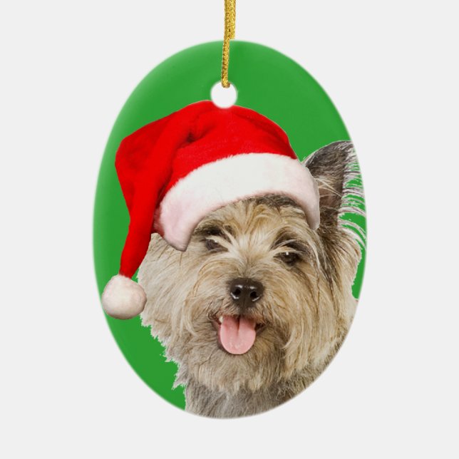 Cairn Terrier Ceramic Tree Decoration (Front)