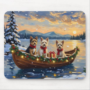 Cairn Terrier Christmas Boat Holiday Mouse Pad