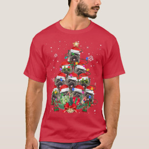 Cairn Terrier Christmas Dog Tree Lights Pyjamas Fa T-Shirt