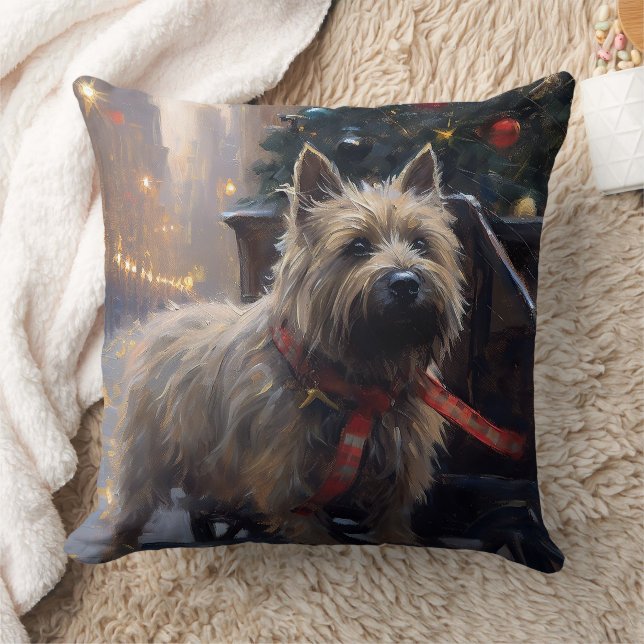 Cairn Terrier Christmas Festive Season  Cushion (Blanket)