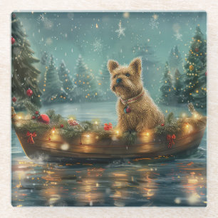 Cairn Terrier Christmas Festive Voyage Glass Coaster