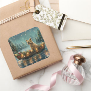 Cairn Terrier Christmas Festive Voyage Square Sticker