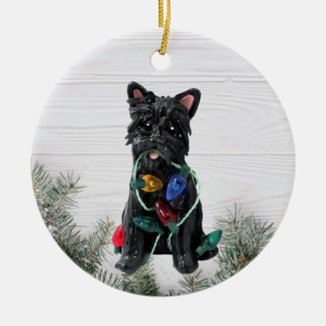 Cairn Terrier Christmas ornament (Front)