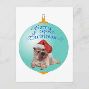 Cairn Terrier Christmas Ornaments Holiday Postcard