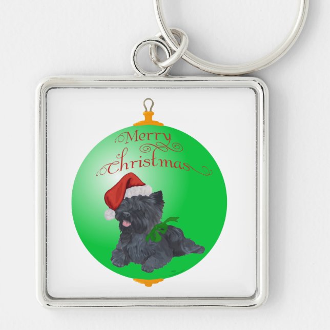 Cairn Terrier Christmas Ornaments Key Ring (Front)