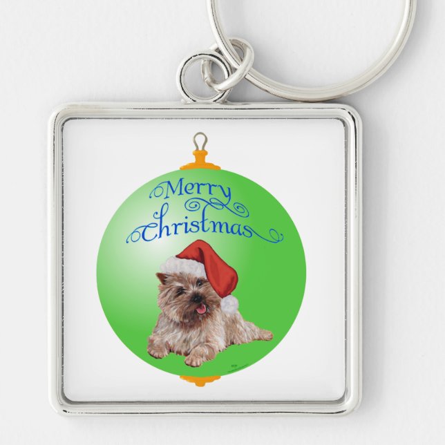 Cairn Terrier Christmas Ornaments Key Ring (Front)
