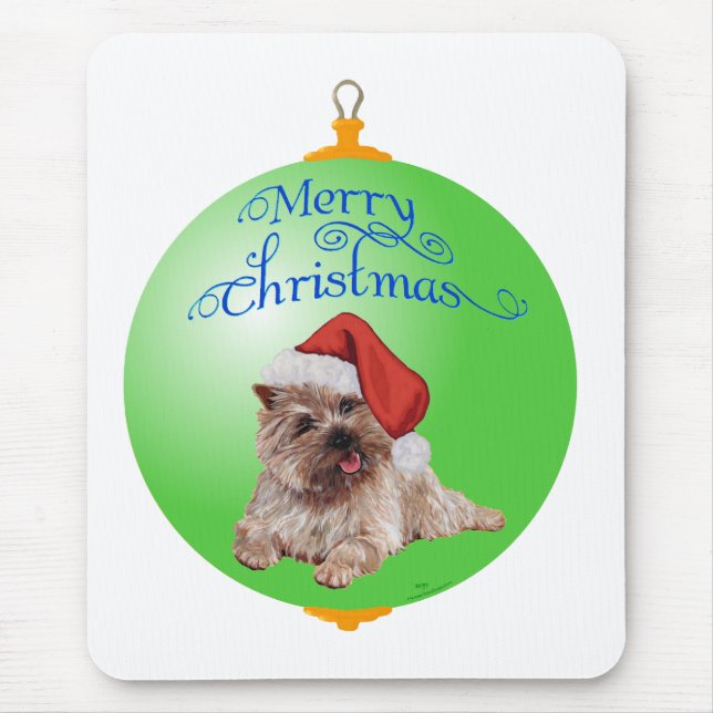 Cairn Terrier Christmas Ornaments Mouse Pad (Front)