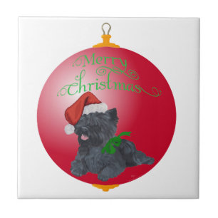 Cairn Terrier Christmas Ornaments Tile