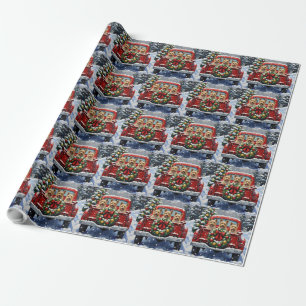 Cairn Terrier Christmas Red Truck Holiday Wrapping Paper