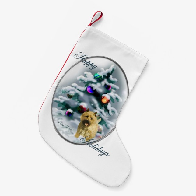 Cairn Terrier Christmas Small Christmas Stocking (Front (Hanging))