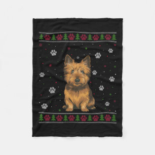 Cairn Terrier Christmas Sweater Xmas Pet Animal Do Fleece Blanket