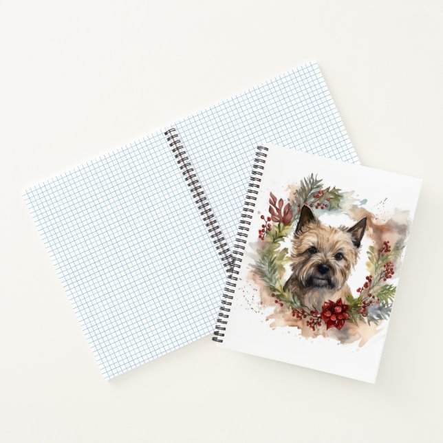 Cairn Terrier Christmas Wreath Festive Pup Notebook (Inside)