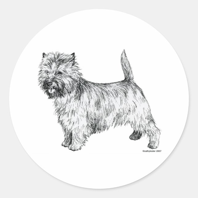 Cairn Terrier Classic Round Sticker (Front)