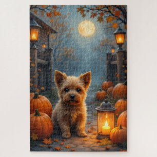 Cairn Terrier Cosy Cottage Halloween Art Jigsaw Puzzle