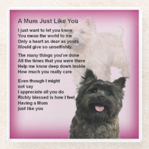 Cairn Terrier Design  Mum Poem Coaster