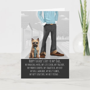 Cairn Terrier Dog and Dad Funny Father's Day Holiday Card