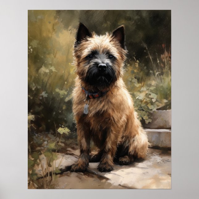 Cairn Terrier Dog Art Print Poster (Front)