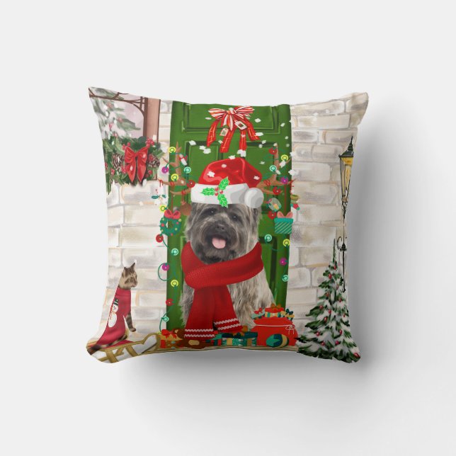 Cairn Terrier Dog Christmas Cushion (Front)