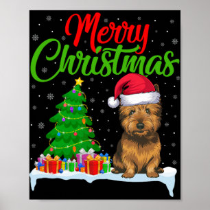Cairn Terrier Dog Christmas Tree Lights Funny Xmas Poster