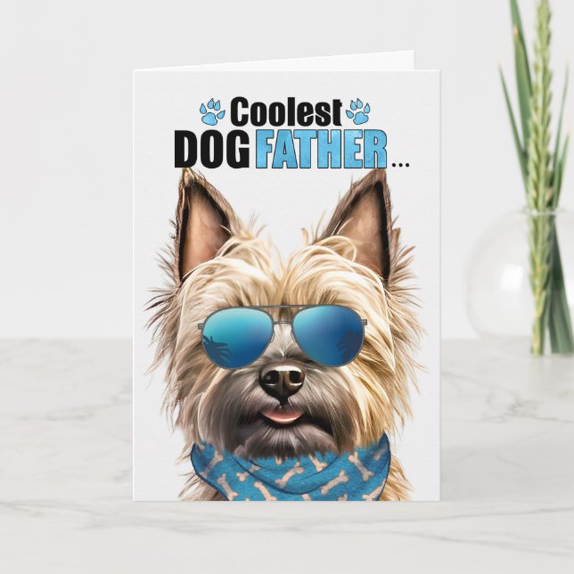 Cairn Terrier Dog Coolest Dad Father's Day Holiday Card (Front)