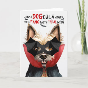 Cairn Terrier Dog Funny Count DOGcula Halloween Holiday Card
