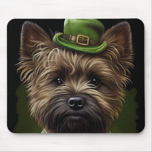 Cairn Terrier dog in St. Patrick's Day Dress Mouse Pad