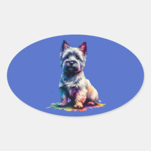 Cairn Terrier Dog Oval Sticker