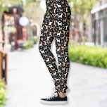 Cairn Terrier Dog Pattern Carin Terriers  Leggings<br><div class="desc">This fun design is perfect for Cairn Terrier lovers everywhere,  and features wheaton,  white,  and grey cairns in a repeating pattern over a black background</div>