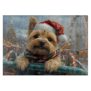 Cairn Terrier Dog Roller Coaster Christmas Cutting Board