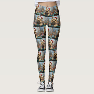 Cairn Terrier Dog Roller Coaster Christmas Leggings