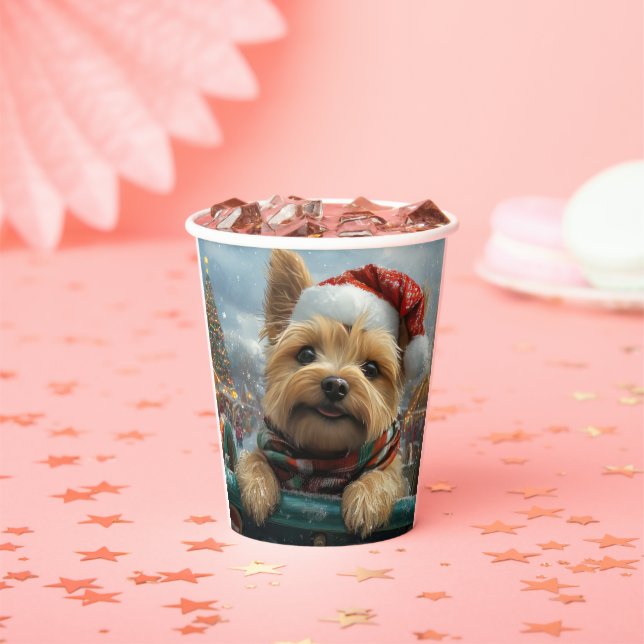 Cairn Terrier Dog Roller Coaster Christmas Paper Cups (Insitu)