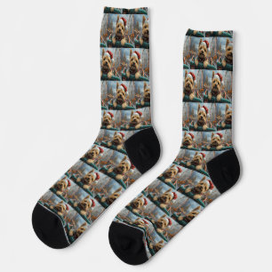 Cairn Terrier Dog Roller Coaster Christmas Socks