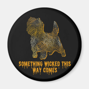 Cairn Terrier Dog Silhouette Fun Halloween Magnet