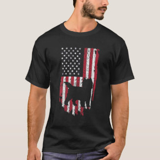 Cairn Terrier Dog Silhouette S, 4Th Of July USA Fl T-Shirt