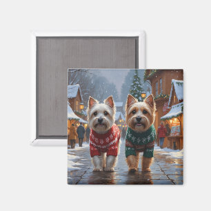 Cairn Terrier Dogs Christmas Snow Holiday Magnet
