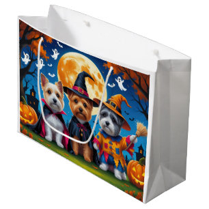 Cairn Terrier Dogs Pumpkin Halloween Funny Large Gift Bag