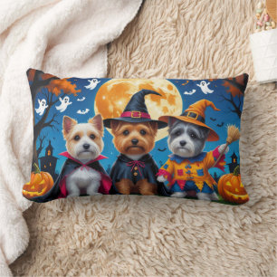 Cairn Terrier Dogs Pumpkin Halloween Funny Lumbar Cushion