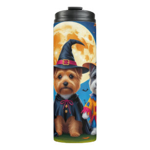 Cairn Terrier Dogs Pumpkin Halloween Funny Thermal Tumbler